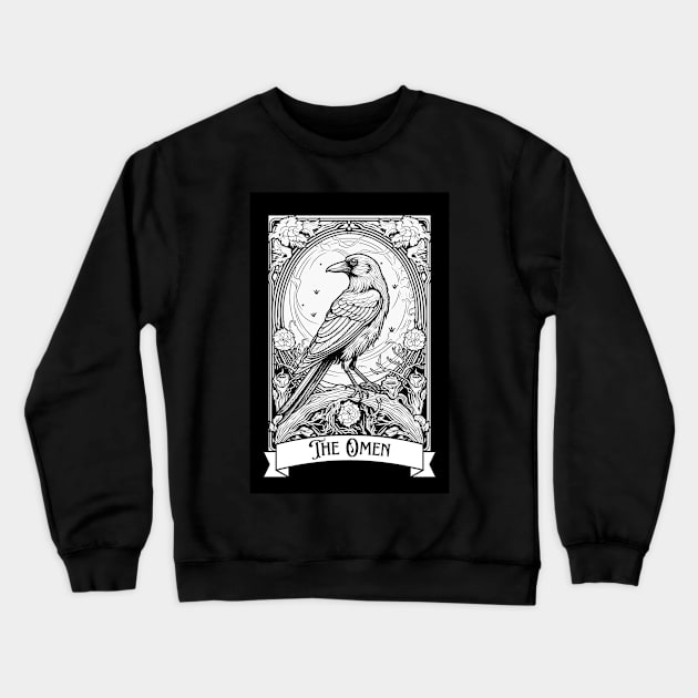 Crow Tarot Card Crewneck Sweatshirt by Prism Chalk House